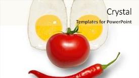  Presentation with carton for eggs - Presentation design featuring funny eggs as a clown' background and a  colored foreground