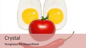  Presentation with clown - Presentation design with funny eggs as a clown' background and a coral colored foreground