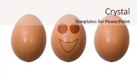  Presentation with funny - Theme with funny eggs on white background background and a lemonade colored foreground