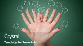  Presentation with human face set of faces - Slide deck consisting of funny eggs with smiley faces background and a  colored foreground