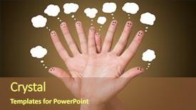  Presentation with human face set of faces - Slides featuring funny eggs with smiley faces background and a tawny brown colored foreground