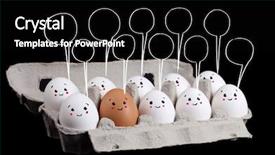  Presentation with faces - Cool new presentation theme with funny eggs with smiley faces backdrop and a  colored foreground