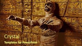  Presentation with mythology - Audience pleasing slides consisting of funny-emotional-halloween-mummy-against backdrop and a tawny brown colored foreground
