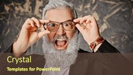  Presentation with vision - Cool new theme with funny-emotional-senior-man backdrop and a tawny brown colored foreground