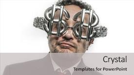  Presentation with face search at large scale - Cool new PPT theme with funny face and glasses backdrop and a  colored foreground