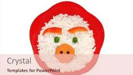  Presentation with vegetables - Colorful presentation enhanced with funny-face-made-of-vegetables backdrop and a lemonade colored foreground