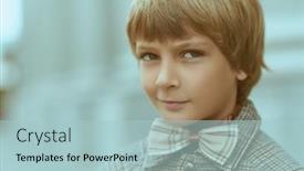  Presentation with street children - Theme enhanced with funny-fair-haired-boy-wearing background and a light blue colored foreground