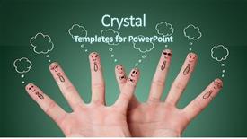  Presentation with abstract watercolor bubbles - Beautiful slides featuring funny finger smileys with bubbles backdrop and a ocean colored foreground