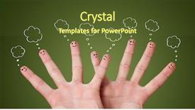  Presentation with abstract watercolor bubbles - Slide deck having funny finger smileys with bubbles background and a tawny brown colored foreground