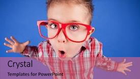  Presentation with funny - Colorful PPT layouts enhanced with funny five years old boy backdrop and a coral colored foreground