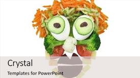  Presentation with snack food - Slide deck enhanced with funny food face background and a light gray colored foreground