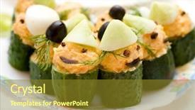  Presentation with food adulteration - Cool new presentation with funny foods - infant food - stuffed cucumbers backdrop and a tawny brown colored foreground