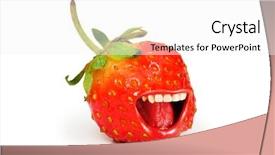  Presentation with red black and white - PPT layouts featuring funny foods - red strawberry isolated background and a white colored foreground