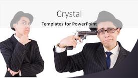  Presentation with funny - Colorful theme enhanced with funny-gentleman-in-striped-suit backdrop and a white colored foreground