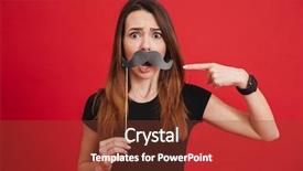  Presentation with fake taxi - Slide deck featuring funny girl grimacing with fake background and a tawny brown colored foreground