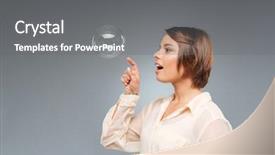  Presentation with hipster girl playing tetris game - Slides consisting of funny girl playing with bubble background and a gray colored foreground