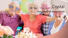  Presentation with funny retirement - Slides having funny glasses in a retirement background and a lemonade colored foreground