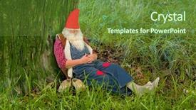  Presentation with sleeping - PPT theme featuring funny gnome sleeping background and a tawny brown colored foreground