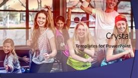  Presentation with orchestra dancer band - Colorful slide set enhanced with funny group of dancer posing backdrop and a coral colored foreground