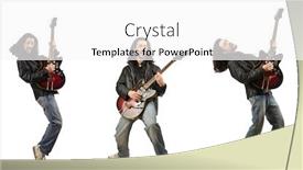  Presentation with guitar - Audience pleasing PPT theme consisting of funny-guitar-player-isolated backdrop and a white colored foreground