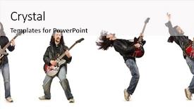  Presentation with guitar - Theme with funny guitar player isolated background and a white colored foreground