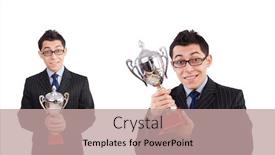  Presentation with award - Cool new theme with funny-guy-receiving-award backdrop and a coral colored foreground