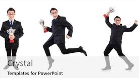  Presentation with award - PPT theme consisting of funny-guy-receiving-award background and a white colored foreground