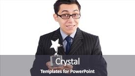  Presentation with white gold award - PPT layouts consisting of funny guy receiving award background and a dark gray colored foreground