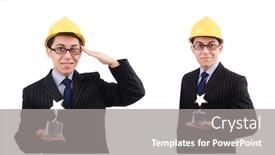  Presentation with prize - PPT layouts enhanced with funny-guy-with-prize background and a gray colored foreground