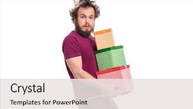  Presentation with haircut - Slide set having funny haircut in birthday cap background and a white colored foreground