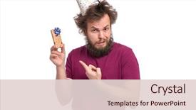  Presentation with 50th surprise birthday - Presentation theme featuring funny haircut in birthday cap background and a lemonade colored foreground