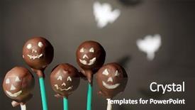  Presentation with halloween - Audience pleasing presentation theme consisting of funny halloween cake pops on dark background backdrop and a tawny brown colored foreground