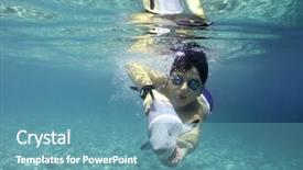  Presentation with shark - Presentation theme having health kid abstract - cute boy playing with toy background and a teal colored foreground