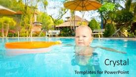  Presentation with swimming pool - PPT layouts with  background and a  colored foreground