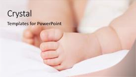  Presentation with baby diapers - Slide deck with resthome safety - feet of a six months background and a lemonade colored foreground