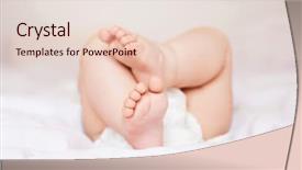  Presentation with baby diapers - Colorful PPT theme enhanced with skin hygiene - feet of a six months backdrop and a lemonade colored foreground