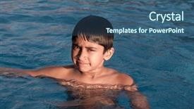  Presentation with indian nutrition - Amazing slide deck having handsome indian boy swimming happily backdrop and a ocean colored foreground