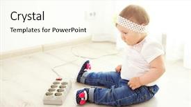  Presentation with electric power distribution systems - Beautiful theme featuring little baby playing with electric backdrop and a  colored foreground