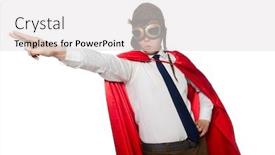  Presentation with hero - Audience pleasing slides consisting of funny hero isolated on the white backdrop and a white colored foreground