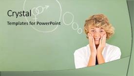  Presentation with high school testing multicultural - Audience pleasing slide deck consisting of funny high school student thinking backdrop and a mint green colored foreground
