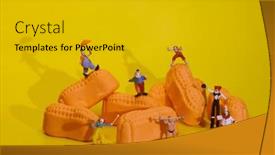  Presentation with peanuts - Slides with funny-ho-scale-miniature-people background and a gold colored foreground