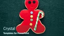  Presentation with gingerbread man - Slide deck consisting of funny-homemade-cookie background and a ocean colored foreground