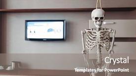  Presentation with skeleton - Cool new presentation theme with funny human skeleton is hanging backdrop and a gray colored foreground