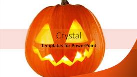  Presentation with lantern - Presentation design featuring funny-jack-o-lantern-halloween and a gold colored foreground