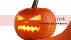  Presentation with lantern - Presentation design featuring funny-jack-o-lantern-halloween and a red colored foreground