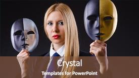  Presentation with hypocrisy - PPT theme having funny jobs - woman with mask in hypocrisy background and a tawny brown colored foreground