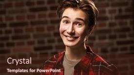  Presentation with youth disability - Slide set consisting of funny-joyful-teenage-boy background and a tawny brown colored foreground