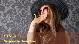  Presentation with costume - Theme having funny-kid-dress-like-adult background and a tawny brown colored foreground