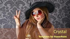  Presentation with costume - Audience pleasing PPT layouts consisting of funny-kid-dress-like-adult backdrop and a tawny brown colored foreground