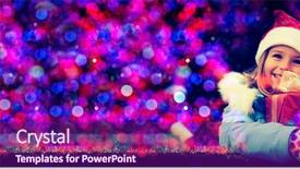  Presentation with snack time chip cracker crisps - Colorful PPT theme enhanced with funny kid playing in xmas backdrop and a violet colored foreground